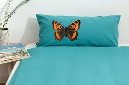 Hirschkind Hirschkind Bio-Kissenbezug 'Schmetterling' türkis 80x40cm – Produktbild 1 von 1