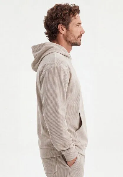 ORGANICATION ORGANICATION Cord-Hoodie aus Bio-Baumwolle, Sand, – Produktbild 3 von 4