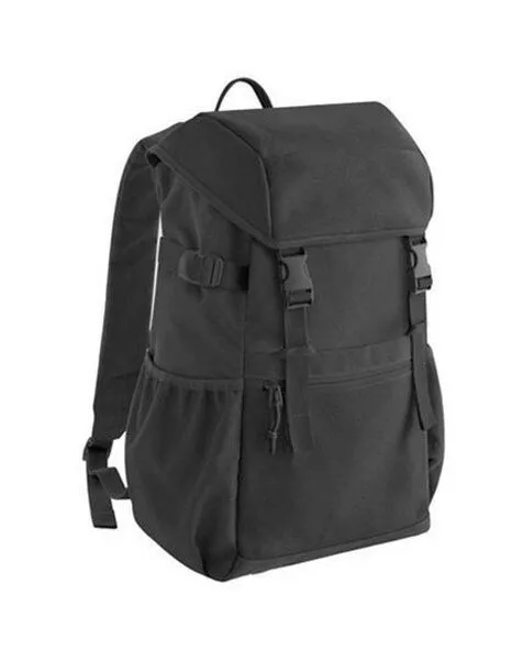 BagBase BagBase Recycelter Canvas Rucksack Notebookfach, Schwarz, – Produktbild 1 von 4