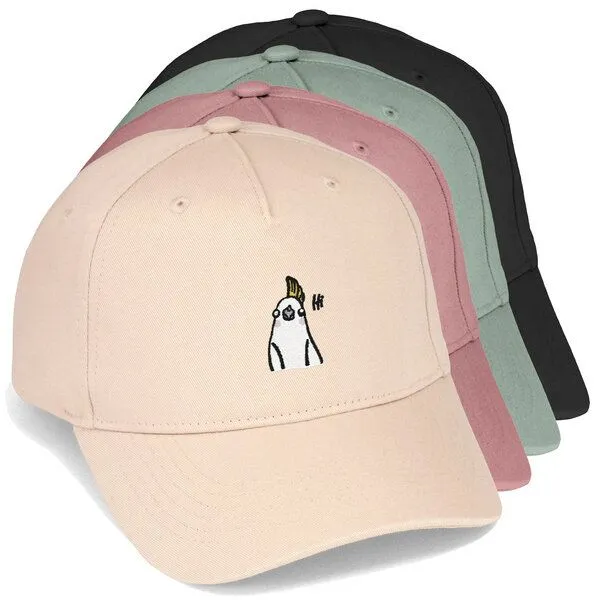 LIGARTI Bestickte Cap – Heidi der Nymphensittich – LIGARTI Tiermanufaktur, Mintgrun, – Produktbild 2 von 4