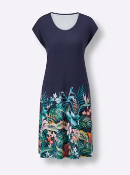 feel good Sommerkleid marine-orange-bedruckt – Produktbild 1 von 1
