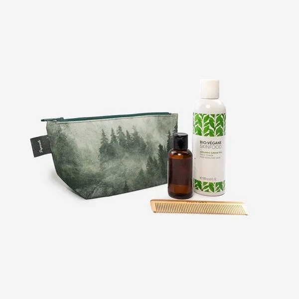 paprcuts paprcuts Kosmetiktasche, Foggy morning (grün), – Produktbild 2 von 4