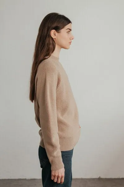 Sonho Stories Sonho Stories Strickpullover aus Wolle (Merino) mit Oversized-Passform beige/sand – Produktbild 4 von 4