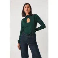 SKFK SKFK Damen vegan T-Shirt High Neck Zur-5 Grün – Produktbild 1 von 1