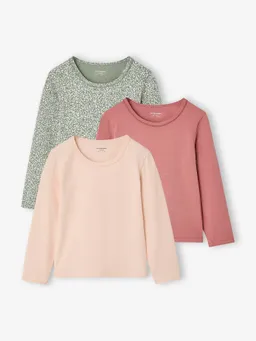 Vertbaudet 3er-Pack Langarmshirts mit Picotkante Mädchen – Produktbild 1 von 1