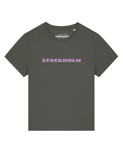 watapparel watapparel T-Shirt Frauen Stockholm Flora, Khaki, – Produktbild 1 von 3