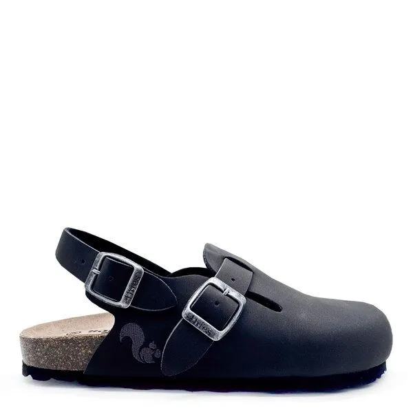 thies Vegane thies ® Eco Bio Backstrap Clogs aus rec. PET mit Kork-Tieffussbett, Obsidian grey, – Produktbild 1 von 4