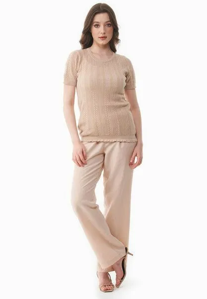 ORGANICATION ORGANICATION Strickpullover aus Bio-Baumwolle, Soft beige, – Produktbild 2 von 4