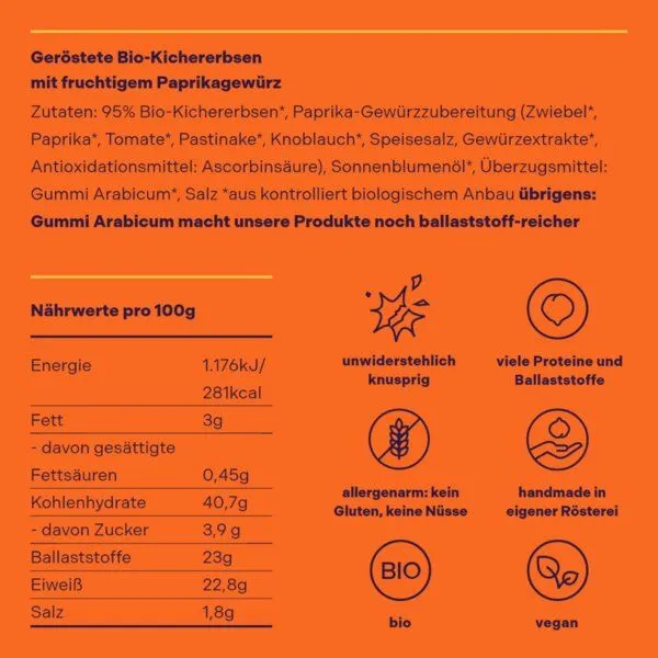 Hülsenreich Hülsenreich Bio Crunchy Kichererbsen Paprika – Produktbild 4 von 4