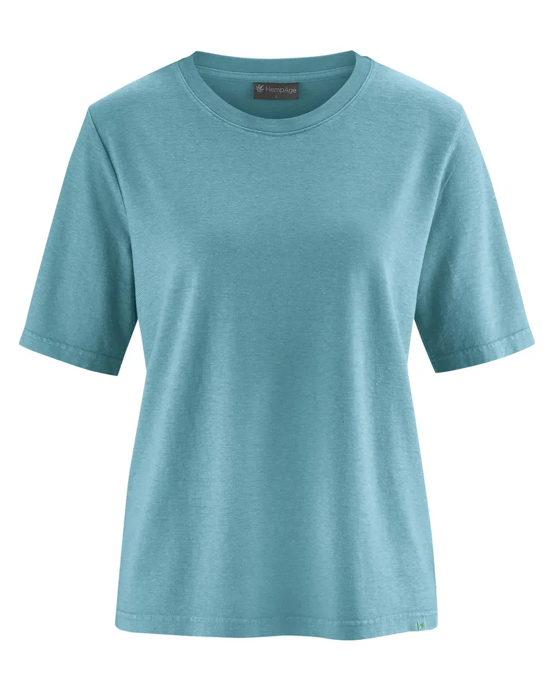 HempAge Hempage Damen vegan T-Shirt Kombination Wave Blue, Blau, – Produktbild 1 von 2