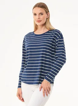 ORGANICATION ORGANICATION Gestreiftes Longsleeve T-Shirt aus Bio-Baumwolle und Leinen – Produktbild 1 von 1