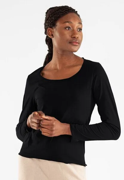 Alma & Lovis Alma & Lovis Smartes Langarmshirt aus Bio-Baumwolle | Smart Shirt, Raven (schwarz), – Produktbild 1 von 2