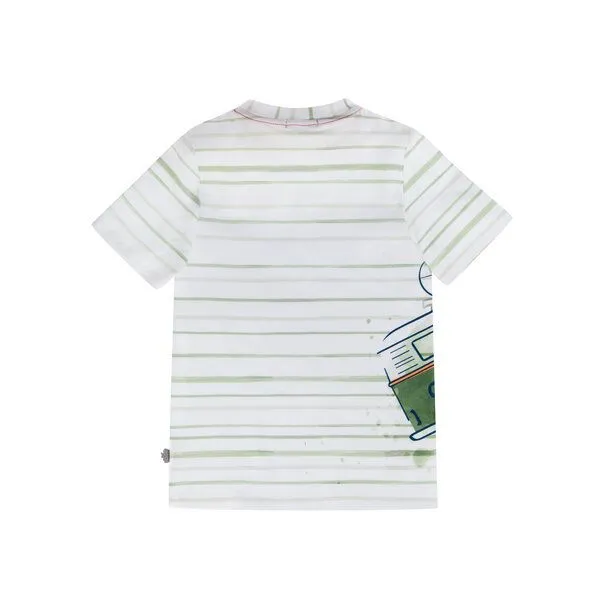 Marraine Kids Marraine Kids T-Shirt aus Biobaumwolle mit Alloverdruck, Weiß/grün, – Produktbild 3 von 4