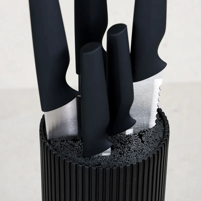 Kesper Messerblock-Set, 6-teilig, Schwarz | silber, – Produktbild 2 von 4