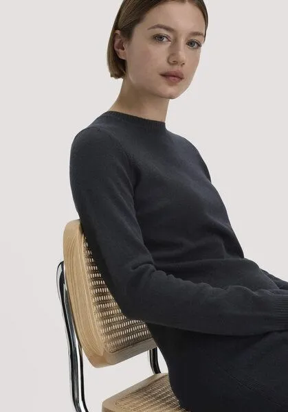 hessnatur hessnatur Strickkleid Regular aus Bio-Schurwolle mit Cashmere, Schwarz, – Produktbild 2 von 4