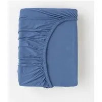 MELA Jersey Spannbetttuch PAMBAN | von MELA | Fairtrade & GOTS zertifiziert, Blau, – Produktbild 1 von 2