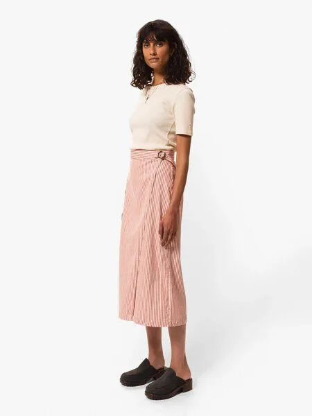 Nudie Jeans Nudie Jeans Irma Striped Skirt, Red/white (rot/weiss), – Produktbild 2 von 4