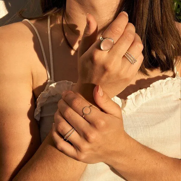 pakilia pakilia Silber Ring Perlmutt Fair-Trade und handmade, Rosa, – Produktbild 4 von 4