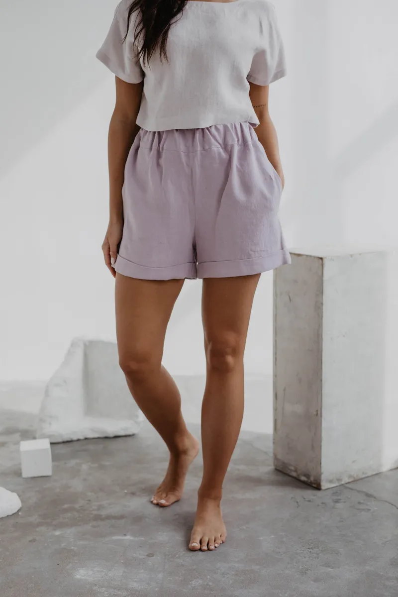 AmourLinen AmourLinen Damen vegan Kurze Hose Mia Dusty Rose, Hell-pink, – Produktbild 1 von 1
