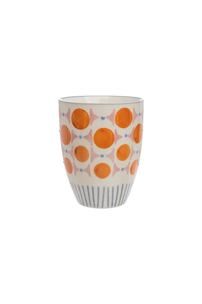 Tranquillo Becher RETROFLORIA – Steinzeug - orange – Produktbild 1 von 2