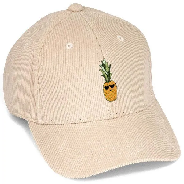 LIGARTI Bestickte Cord Cap – Ananas – LIGARTI Tiermanufaktur, Sand, – Produktbild 1 von 4