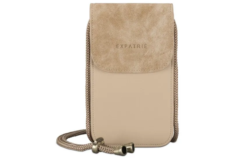 Expatrié Handytasche AMELIE Handytasche zum Umhängen Damen, Verstellbare Länge, Veganes Kunstleder, Beige, – Produktbild 2 von 8
