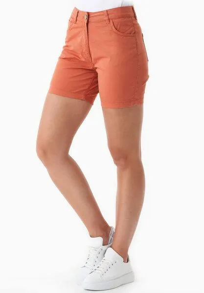 ORGANICATION ORGANICATION Slim-Fit Shorts aus Bio-Baumwolle, Dusty orange, – Produktbild 4 von 4