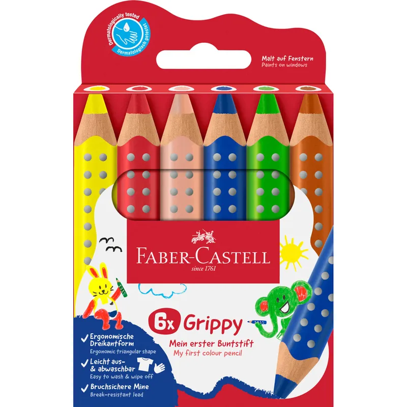 Faber-Castell Faber-Castell 6er-Set Buntstifte "Grippy" – Produktbild 3 von 4