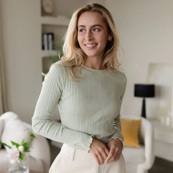 NORDLICHT NORDLICHT Langarmshirt Maja, Salbei (grün), – Produktbild 1 von 4