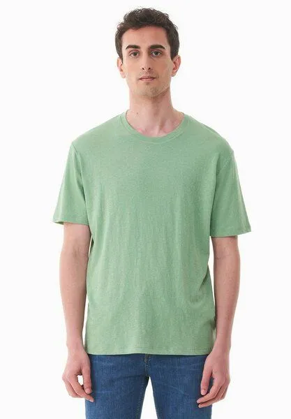 ORGANICATION ORGANICATION T-Shirt aus Bio-Baumwolle und Leinen, Matcha green, – Produktbild 1 von 4