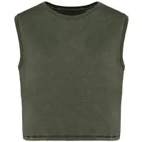 Kultgut Kultgut Biofair- Vegan Vintagelook CropTop - 100% Biobaumwolle, Warmgreen, – Produktbild 1 von 1