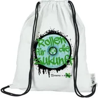 Memo Turnbeutel 'memo + skate aid' aus recycelter Fairtrade-zert. Bio-Baumwolle – Produktbild 1 von 1