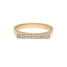 Maren Jewellery The Signet Essential Ring - 48 / 18K Gelbgold & Labordiamanten Pave – Produktbild 1 von 1