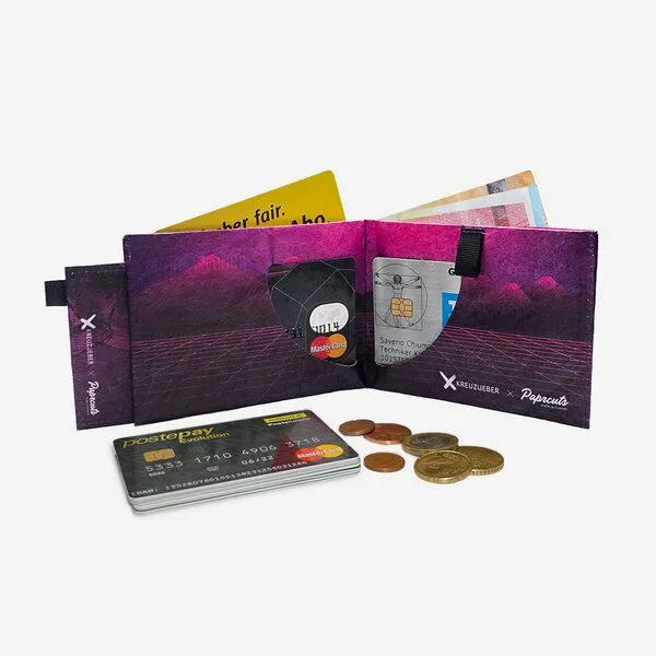 paprcuts paprcuts RFID Portemonnaie Pro, Dinos gegen nazis 2.0. (lila), – Produktbild 4 von 4