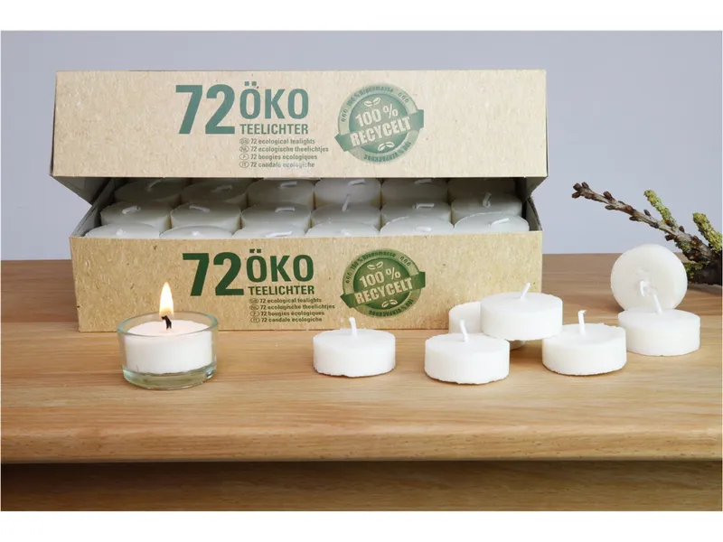 BIOKEMA BIOKEMA Teelichter aus Biomasse, ohne Hülle 72 Stk. – Produktbild 3 von 3