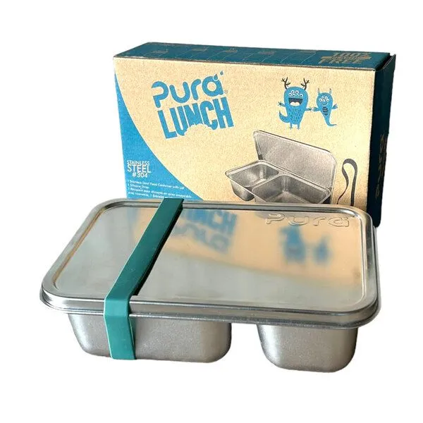 Pura Pura Lunch - Edelstahl Brotdose mit 2 Fächern – Produktbild 2 von 4