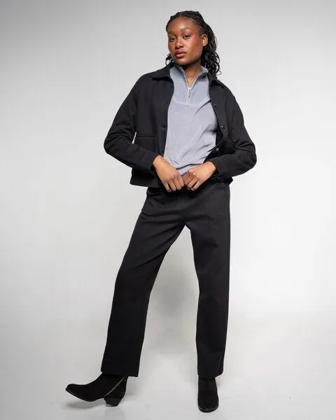 Alma & Lovis Alma & Lovis Edle Jacke in Gabardine-Struktur aus Organic Cotton | Gabardine Jacke, Raven (schwarz), – Produktbild 2 von 4