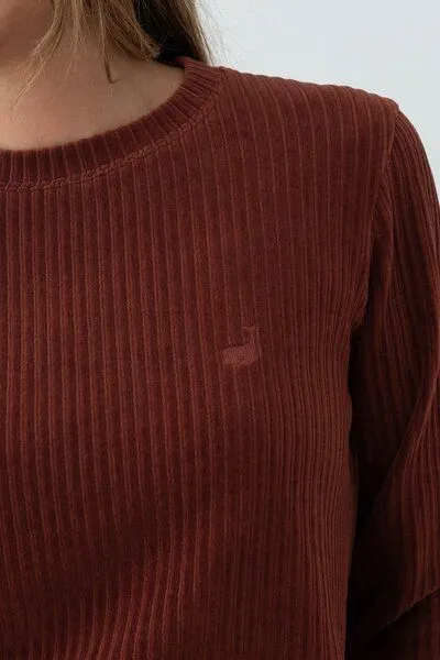TWOTHIRDS TWOTHIRDS Velour-Top Eparses, Wine, – Produktbild 3 von 3