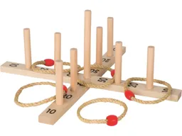 Goki goki Ringwurfspiel Outdoor Spielzeug aus Holz im Baumwollbeutel, 15-teilig Durchmesser 56 cm – Produktbild 1 von 1