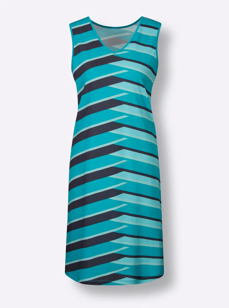 feel good Sommerkleid, Mint-türkis-bedruckt, – Produktbild 1 von 2