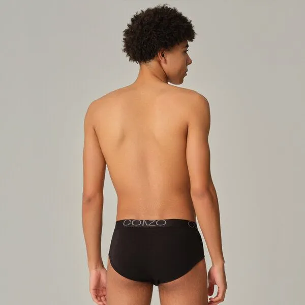comazo|earth comazo|earth Fairtrade Retro-Slip 3-er Pack | GOTS zertifiziert, Schwarz/anthrazit mix, – Produktbild 3 von 4