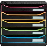 Exacompta Exacompta Schubladenbox Big Box Plus "Black Office" ,DIN A4+, 5 Schub., schwarz/harlekin – Produktbild 1 von 1