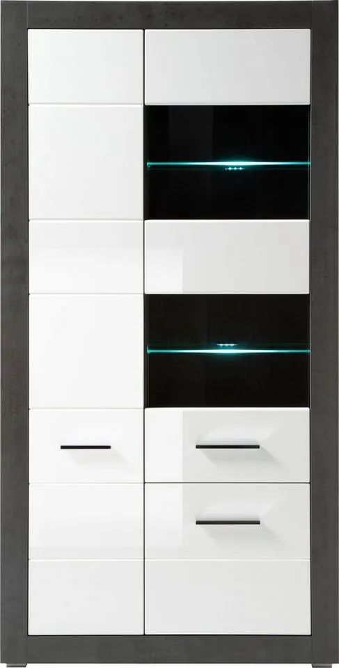 Home affaire Vitrine Etero Höhe 198 cm, Grau, – Produktbild 2 von 5