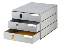 styro styro Styroval pro Box mit 3 Schubladen geschlossen, oeko-grau – Produktbild 1 von 1