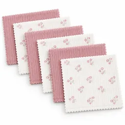 bistyle bistyle Baby Spucktücher 6er Set | 20 x 20 cm | 100 % Bio-Baumwolle | mit kleinen Motiven – Produktbild 1 von 1