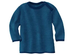 Disana Disana Baby und Kinder Pullover Bio-Merinowolle melange-marine-lagoon Gr. 74/80 – Produktbild 1 von 1