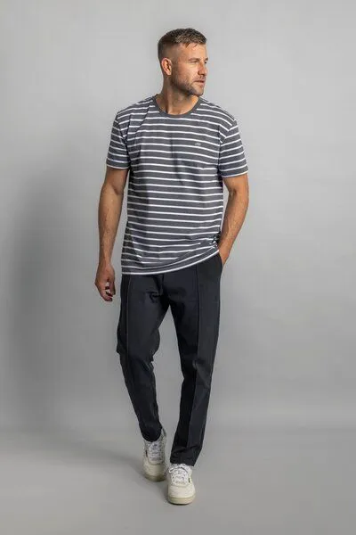 DIRTS dirts Striped T-Shirt, Charcoal / white, – Produktbild 2 von 4