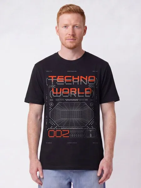 watapparel watapparel T-Shirt Unisex Technoworld, Black, – Produktbild 2 von 2