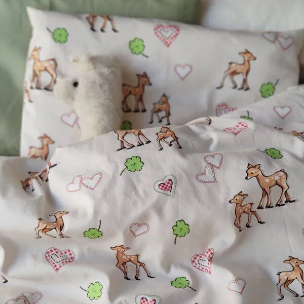 Villa Jade Villa Jade Bettwäsche-Set für Babys/Kleinkinder, 2-teilig, 100% Bio-Baumwolle (kbA), Bambi, – Produktbild 1 von 2