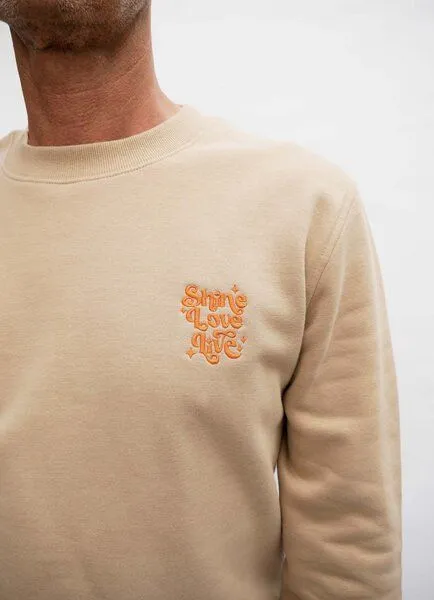 SPARKLES OF LIGHT SPARKLES OF LIGHT Unisex Sweatshirt | SHINE LOVE LIVE, Hellbraun, – Produktbild 3 von 4